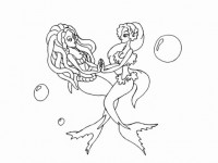 Две прекрасные морские русалки танцуют
