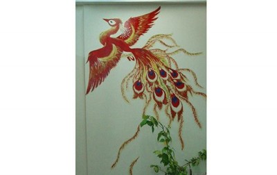 жар птица на стене