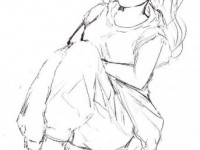 Эскиз девушки-лисички